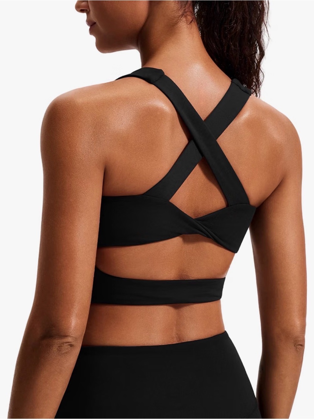 Classic Black Halter Sports Bra - Removal Pads